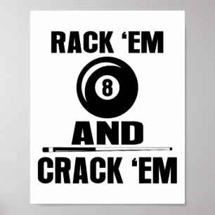 Grappig Rack EM en Crack EM Biljart Pool Biljart Poster
