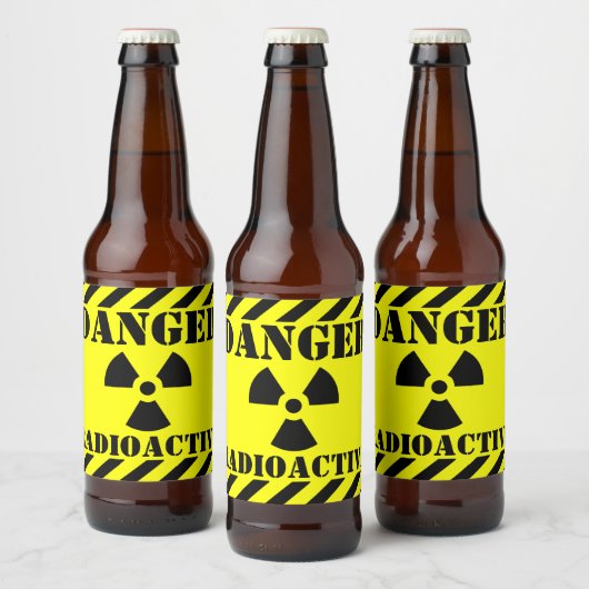 Grappig RADIOACTIEF Symbool Waarschuwing Label Hal Bier Etiket (Flessen)