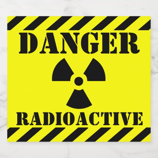 Grappig RADIOACTIEF Symbool Waarschuwing Label Hal Bier Etiket (Enkel label)