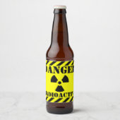 Grappig RADIOACTIEF Symbool Waarschuwing Label Hal Bier Etiket (Voorkant)