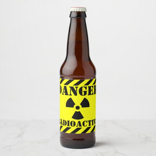 Grappig RADIOACTIEF Symbool Waarschuwing Label Hal Bier Etiket (Voorkant)