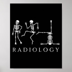 Grappig radiologie skelet dansend xray technicus poster