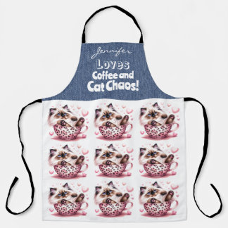 Grappig Ragdoll Cat Coffee All-Over Print Schort
