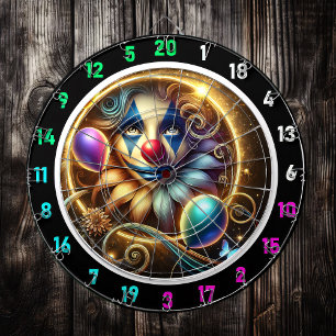 Grappig Rainbow Clown Dartbord met Ballonnen