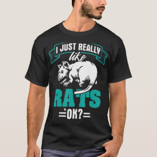 Grappig Rat Design Ik vind Rats gewoon goed T-shirt