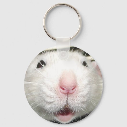 Grappig rattengezicht Button Sleutelhanger (Voorkant)