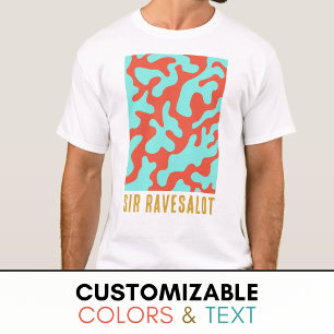 Grappig Raver Kleurrijke Koraal Graphic T-shirt