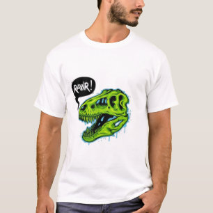 Grappig RAWR T-Rex Dinosaur T-Shirt - Levendig Gro