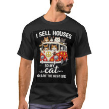 Grappig Realtor Kat T-shirt – Ik verkoop huizen zo
