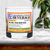 Grappig recept sterkte label rotsen glas