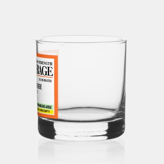 Grappig recept sterkte label rotsen glas (Links)