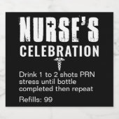 Grappig recept verpleegkundige viering likeurfles etiket (Enkel label)