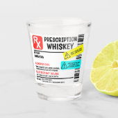 Grappig recept whiskey aangepaste waarschuwing shot glas (Voorkant)