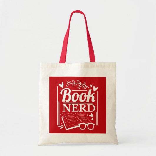 Grappig Red Book Nerd Quote Book Lover Tote Bag (Voorkant)