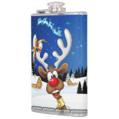 Grappig rendier dat gluurd Kerstmeme Heupfles (Links)