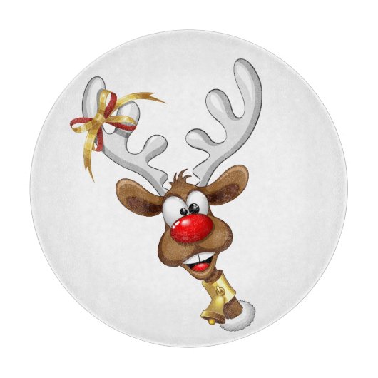 Grappig rendier dat gluurd Kerstmeme Snijplank (Voorkant)