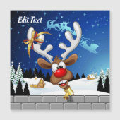 Grappig rendier dat gluurd Kerstmis meme (Voorkant)