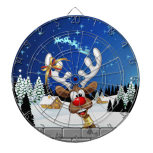 Grappig rendier glurend Kerstmeme Dartbord
