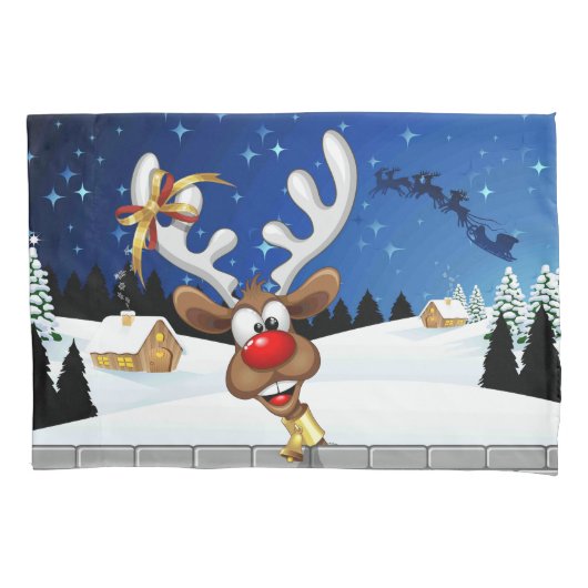 Grappig rendier glurend Kerstmeme Kussensloop (Voorkant)