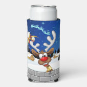 Grappig rendier gluurt Kerstmis meme (Seltzer Voorkant)