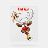 Grappig rendier gluurt Kerstmis meme Acryl Bord (Voorkant)
