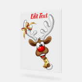 Grappig rendier gluurt Kerstmis meme Acryl Bord (Hoek)