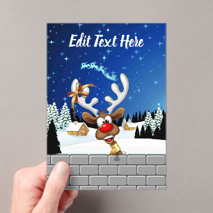 Grappig rendier gluurt Kerstmis meme Acryl Uitnodigingen