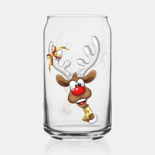 Grappig rendier gluurt Kerstmis meme Blikvorm Glas (Voorkant)