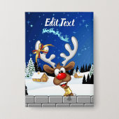 Grappig rendier gluurt Kerstmis meme Button (Voorkant)