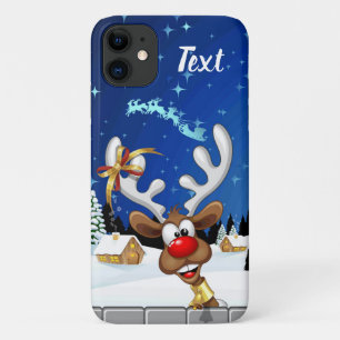 Grappig rendier gluurt Kerstmis meme iPhone 11 Hoesje