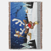 Grappig rendier gluurt Kerstmis meme Deken (Voorkant Verticaal)