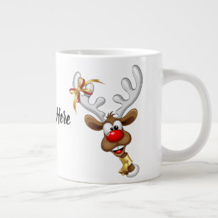 Grappig rendier gluurt Kerstmis meme Extra Grote Beker
