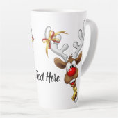 Grappig rendier gluurt Kerstmis meme Latte Mok (Rechterhoek)