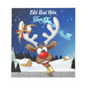 Grappig rendier gluurt Kerstmis meme Notitieblok (Voorkant)