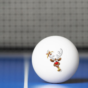 Grappig rendier gluurt Kerstmis meme Pingpongballen