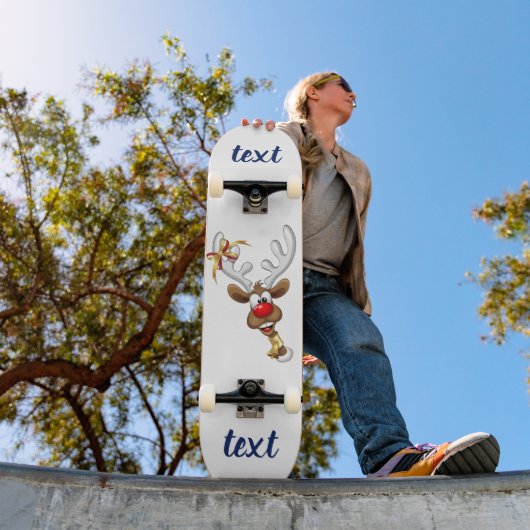 Grappig rendier gluurt Kerstmis meme Skateboard (Buiten 1)