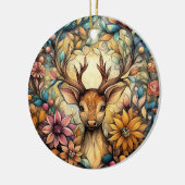 Grappig rendier kerst  keramisch ornament (Links)