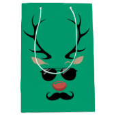 Grappig Rendier Kerstmis Winter Familie Schattigee Medium Cadeauzakje (Voorkant)