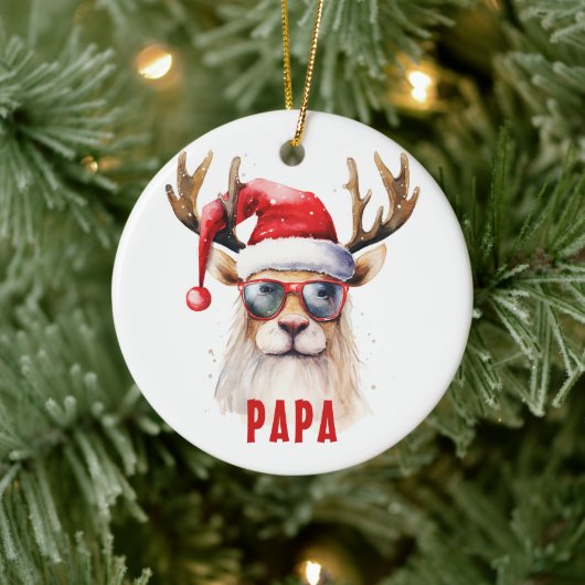 Grappig rendier papa gepersonaliseerd Ornament (Boom)