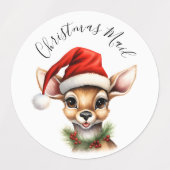 Grappig rendier Schattige kerstfeest Labels (Design 1)