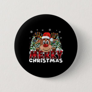 Grappig Rendier Xmas Mannen Vrouwen Familie Vrolij Ronde Button 5,7 Cm