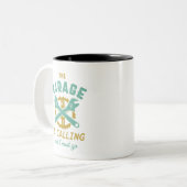 Grappig  reparatiemechanisme tweekleurige koffiemok (Voorkant links)