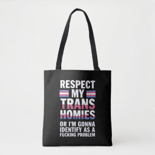 Grappig Respecteer Mijn Trans Homies Gay Pride Maa Draagtas