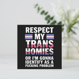 Grappig Respecteer Mijn Trans Homies Gay Pride Maa Kaart