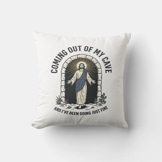 Grappig Resurrection Cave Citaat Vintage Gravure D Kussen (Voorkant)