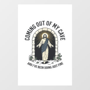 Grappig Resurrection Cave Citaat Vintage Gravure D Raamsticker