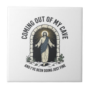 Grappig Resurrection Cave Citaat Vintage Gravure D Tegeltje