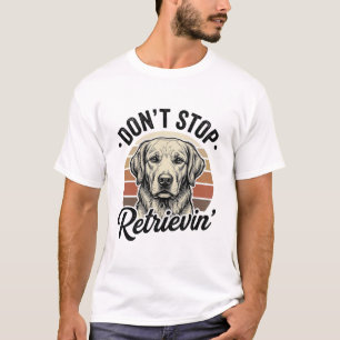 Grappig Retriever Hond Vintage Gravure Grafische T T-shirt