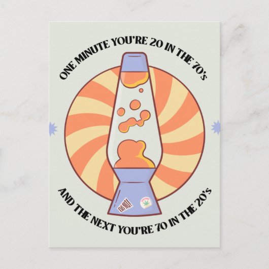 Grappig Retro 70's Briefkaart (Voorkant)