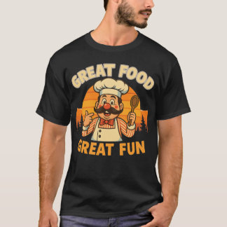 Grappig Retro Chef T-shirt – Geweldig eten Geweldi